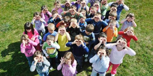 preschool kids outside